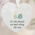 thumbnail image 1 of Gmogad Heart Shaped Sea Glass Friendship Ornament Handmade Keepsake Decor, Friendship Heart Gift for Sister Friend Coworker, Christmas Tree Hanging Decoration Meaningful Thank You Gift, 1 of 4