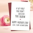 thumbnail image 1 of Gmogad Hilarious Mother’s Day Card, Sarcastic Second-Born Gift for Mom, Thick 350GSM Greeting Card with Envelope, Humorous Birthday from Daughter/Son, 1 of 7
