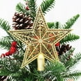 thumbnail image 1 of Gmogad Hollow Star Christmas Tree Topper, Shatterproof Plastic Tree Star Ornament with Sparkling Design, Lightweight Easy-to-Install Holiday Tree Top Decoration for Home Office or Party Decor, 1 of 6