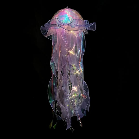 Gmogad Jellyfish Lamp Colorful Jelly Fish Light Lamp Hanging Jellyfish Decorations LED Jellyfish Lantern for Birthday Under Sea Mermaid Wedding Baby Shower Ocean Theme Ceiling Bedroom Decor Purple