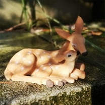 Gmogad Mini Deer Statue for Outdoor Decor, Tiny Fawn Sculpture for Patio Landscaping, Fairy Garden, Wedding Centerpiece, Christmas Display, Animal Lover Gift