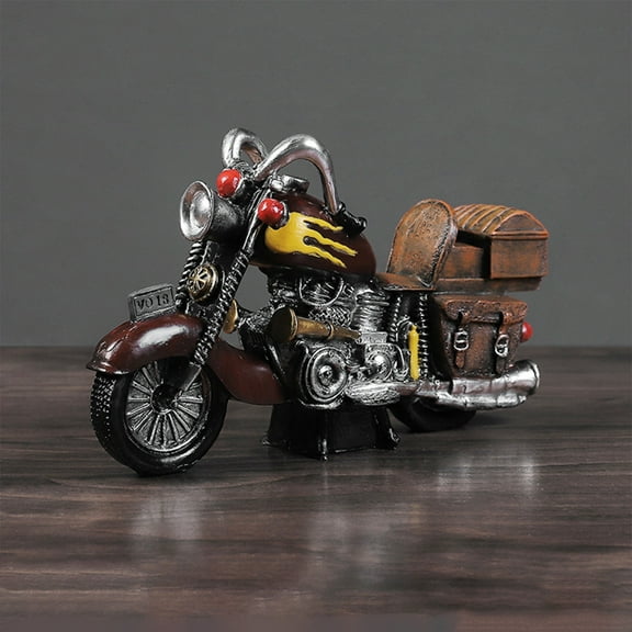 Gmogad Miniature Metal Motorcycle Model - Vintage Bike Figurine for Living Room Shelf, Office Desk Decor, Biker Gifts & Themed Collectible Displays