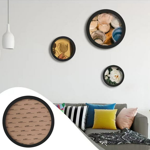 Gmogad Modern Round Photo Frame, 16 Inch Wall Mount Picture Frame for Home Office Decor, Circular MDF Wooden Frame with PMMA, Easy Install Wall Art Decoration