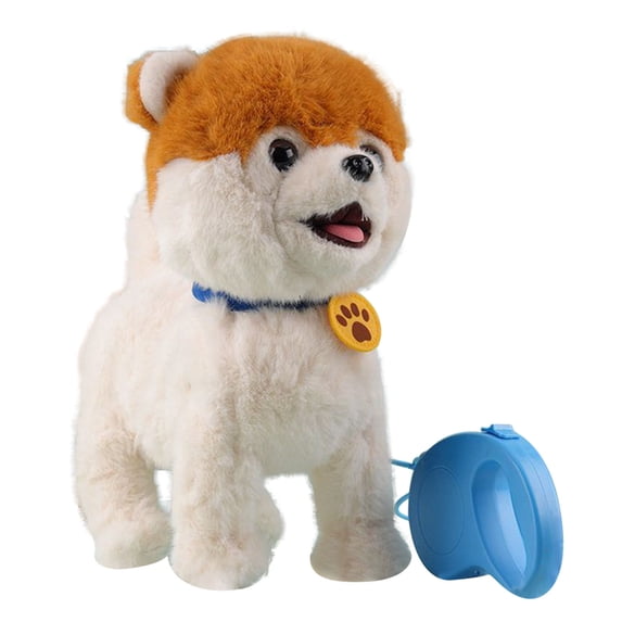 Gmogad Motorized Plush Robot Dog Interactive Leash-Controlled Walking ...