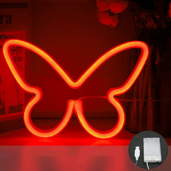 Gmogad Neon Signs LED Night Light USB Battery Powered Romantic Room Decor Girls Bedroom Wall Hanging Colorful Neon Lights Home Dorm Party Decoration Lamp Flexible Safe