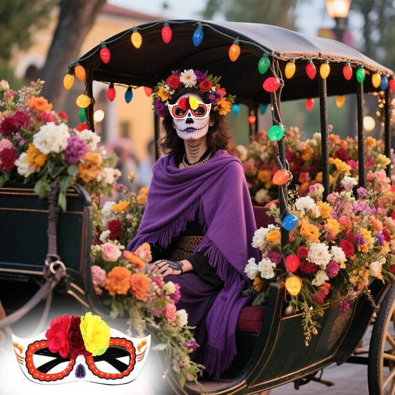 Gmogad Novelty Cat Eye Day of the Dead Sunglasses Themed Party Accessories for Adults Kids Costume Props Photo Booth Fun Festival Celebration Eyewear
