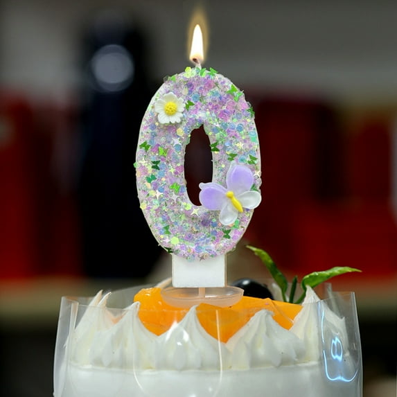 Gmogad Number Cake Candles Set Decor - Wax Floral Design for Birthday Party Anniversary Celebration Wedding Christmas Festive Decoration