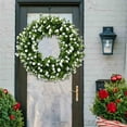thumbnail image 1 of Gmogad Plastic Colorful Spring Summer Leaf Wreath for Front Door Gate Decor, Seasonal Holiday Decoration for Home, Birthday Wedding Housewarming, Eye-Catching Outdoor Indoor Garland, 1 of 4