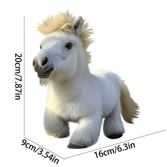 Gmogad Plush Pony Doll, 6 Inch Soft Stuffed Animal Figurine, Weighted Base Desk Decor for Office, Bedroom, Nursery - Adorable Gift for Girls, Boys, Collectors & Pony Lovers