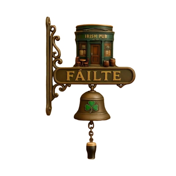 Gmogad Pub House Shaped Doorbell Pendant Outdoor Decor, Resin Vintage Pull String Door Bell Ornament for Garden Fence Patio Wall, Unique Decorative Gift Idea