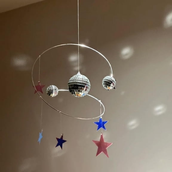 Gmogad Reflective Ball Wind Chime Ornament, DIY Hanging Suncatcher, Rainbow Light Reflections for Windows, Gardens, Patios, or Rearview Mirrors, Unique Gift for Sunlight Enthusiasts