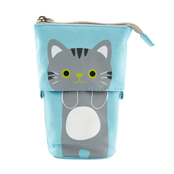 Gmogad Sliding Telescopic Canvas Pencil Case Stationery Box Pen Bag Storage Organizer Cosmetic Bag Portable Multi-function Pen Pouch for Students Office Travel School Desk Supplies