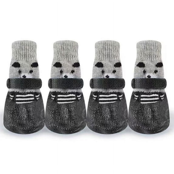 Gmogad Small Dog Shoes Set of 4, Waterproof Rubber Dog Boots with Adjustable Straps, Anti Slip Protective Pet Shoes for Rain Snow Indoor Outdoor Small Breed Dogs