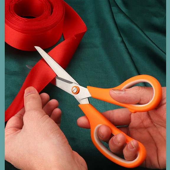 Gmogad Stainless Steel Multifunctional Set Student Scissors Handicraft Two-color Scissors Home Teaching Materials Office Gift Scissors Orange