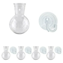 Gmogad Transparent Suction Cup Wall Vase - Modern Hanging Flower Arrangement Container, Indoor Hydroponic Plant Terrarium & Fish Tank Decor