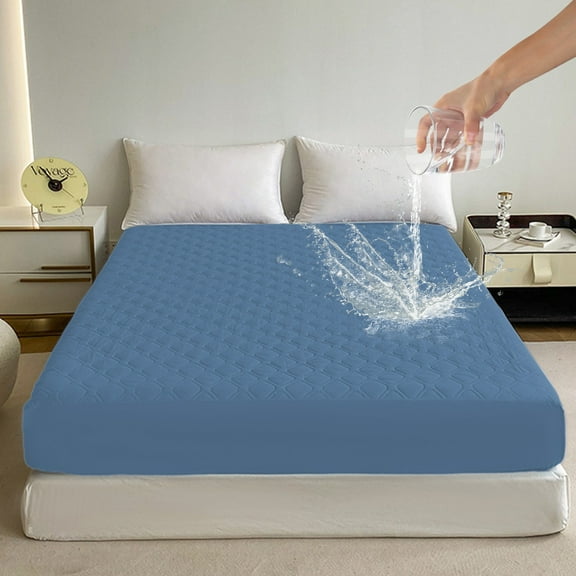 Gmogad Waterproof Mattress Protector, Queen Size Non-Slip Fitted Sheet, Soft Breathable Bed Cover for Sleeping Naked, Pet-Proof Stretchable Fabric for Kids Adults