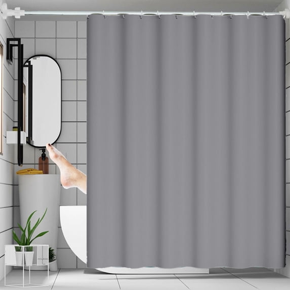 Gmogad Waterproof Mildew-Proof Shower Curtain, Punch-Free Bathroom Partition Drapes with Frosted Texture, Light-Transmitting Polyester Curtain for Privacy Protection and Easy Cleaning