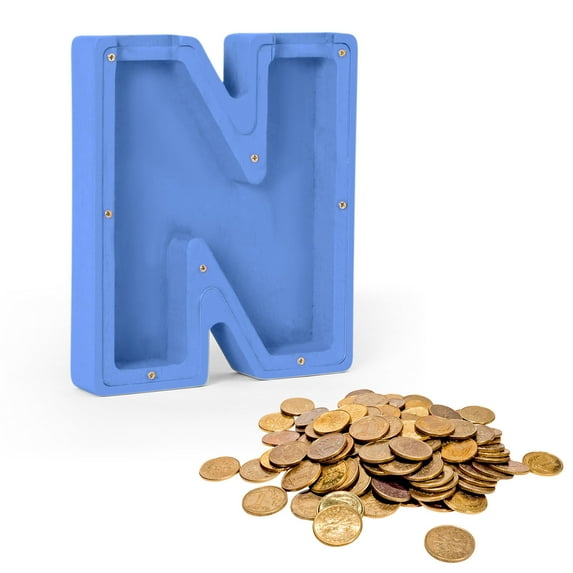 Gmogad Wooden Money Bank Colored Letters Coin Bank Text Engraved Money Box Wooden Coin Bank Gift For Kids Christmas Birthday Gift Home Decoration N