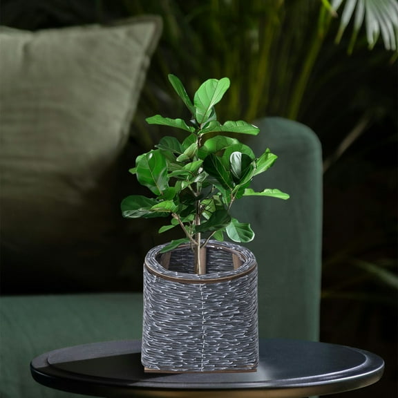 Gmogad Woven Rattan Planter Pot - Lightweight Triangular Flower Stand - Multipurpose Storage Container for Office, Desktop - Farmhouse Decor