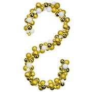 GnFlus 6Ft Christmas Ball Garland Ornaments Shatterproof Xmas Hanging Balls Holiday Party Wedding Christmas Tree Home Decor White & Gold