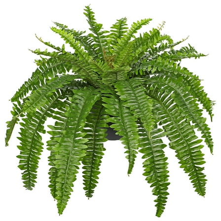 GnFlus Artificial Fern Plants 34.6"Large Boston Fern 39 Leaves Fake Fern Bush in Pots Outdoors Decorative Plant Faux Fern Potted Plants for bathroom Home Office Decor