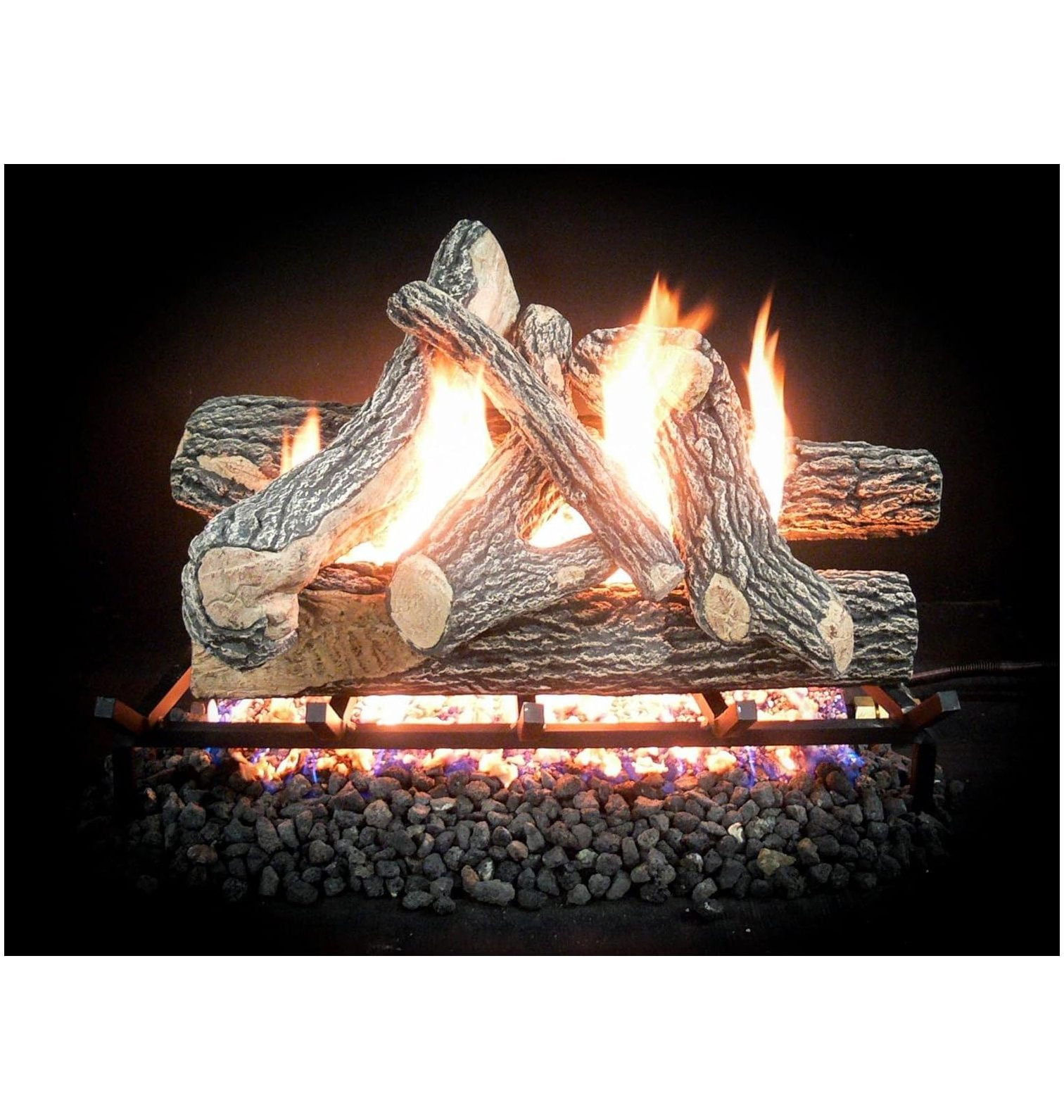 GnHoCh 18" Great Oak Premium Realistic Vented Gas Logs Can Be Used with
