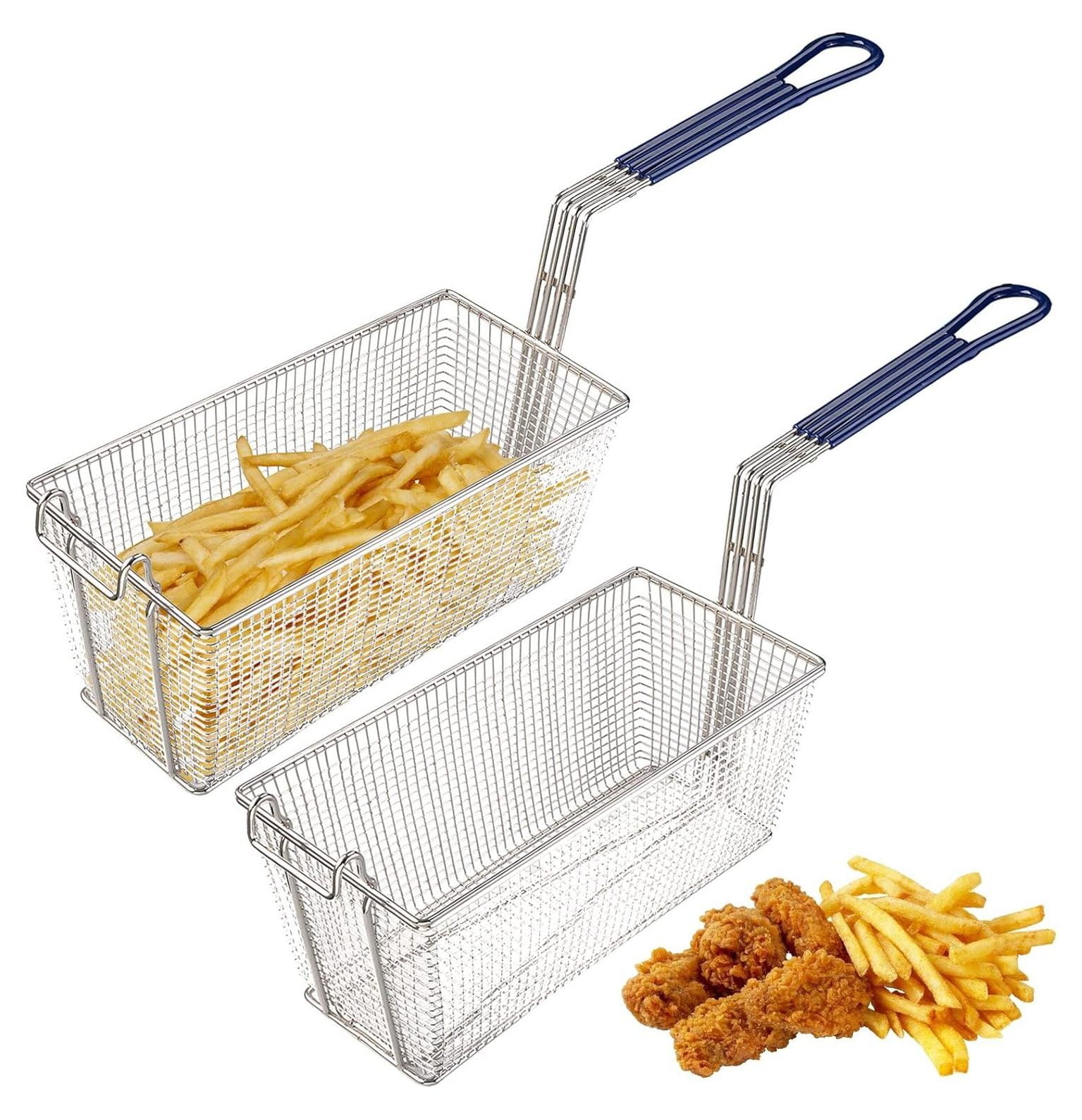 12 7/8 x 6 1/2 x 5 3/8 Fryer Basket with Front Hook