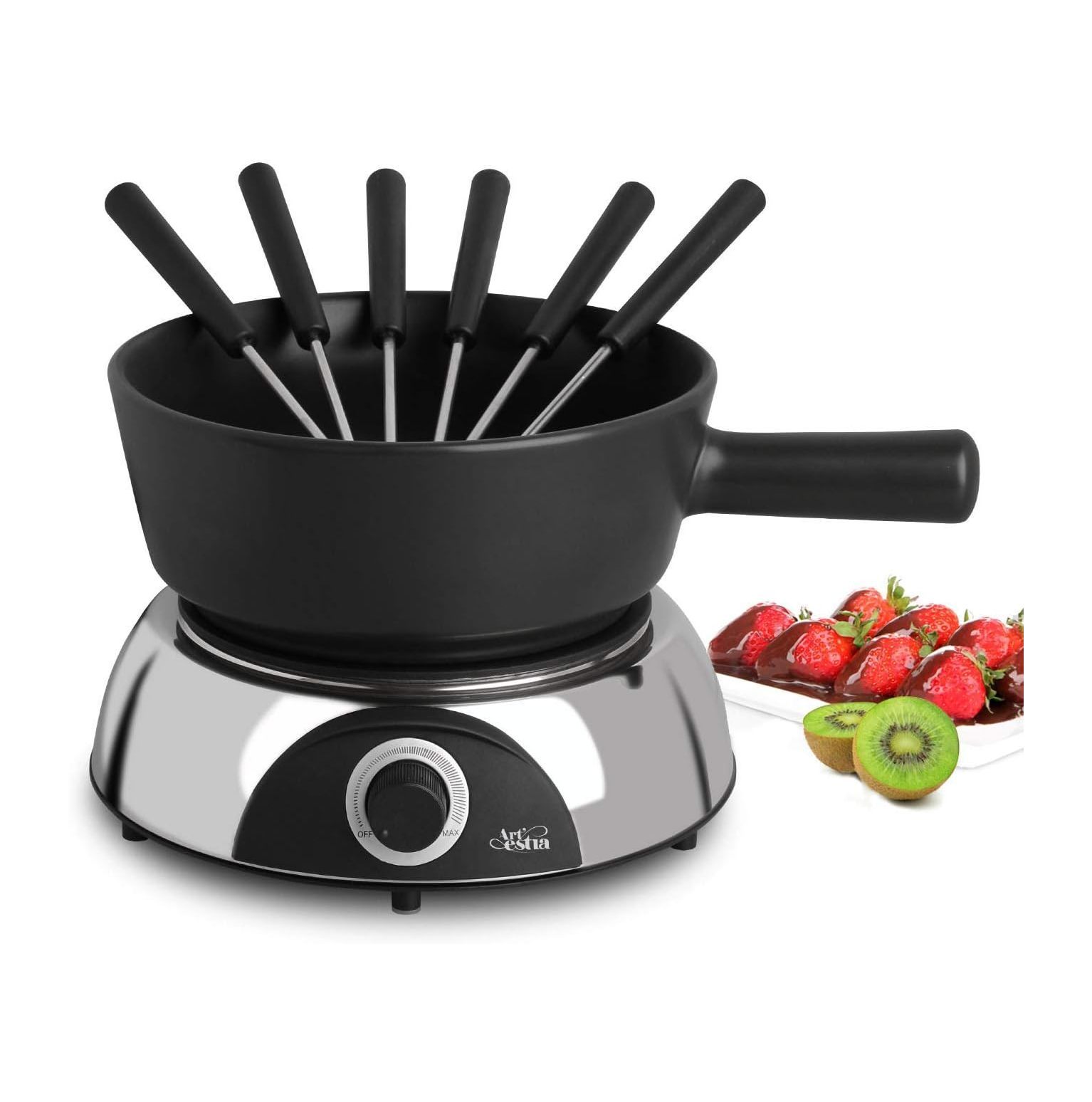 GnHoCh 2QT Electric Fondue Pot Set 1500W Ceramic Chocolate Melting Pot