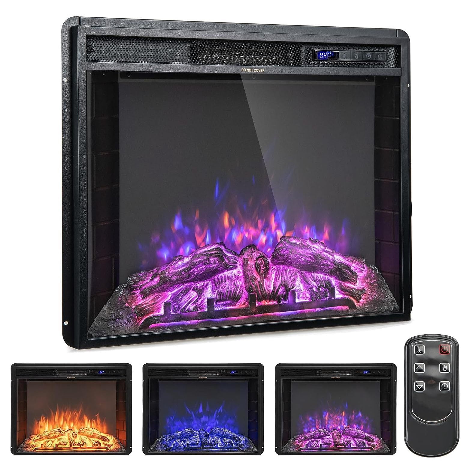 GnHoCh 26-Inch Electric Fireplace Insert, Wall Recessed Fireplace