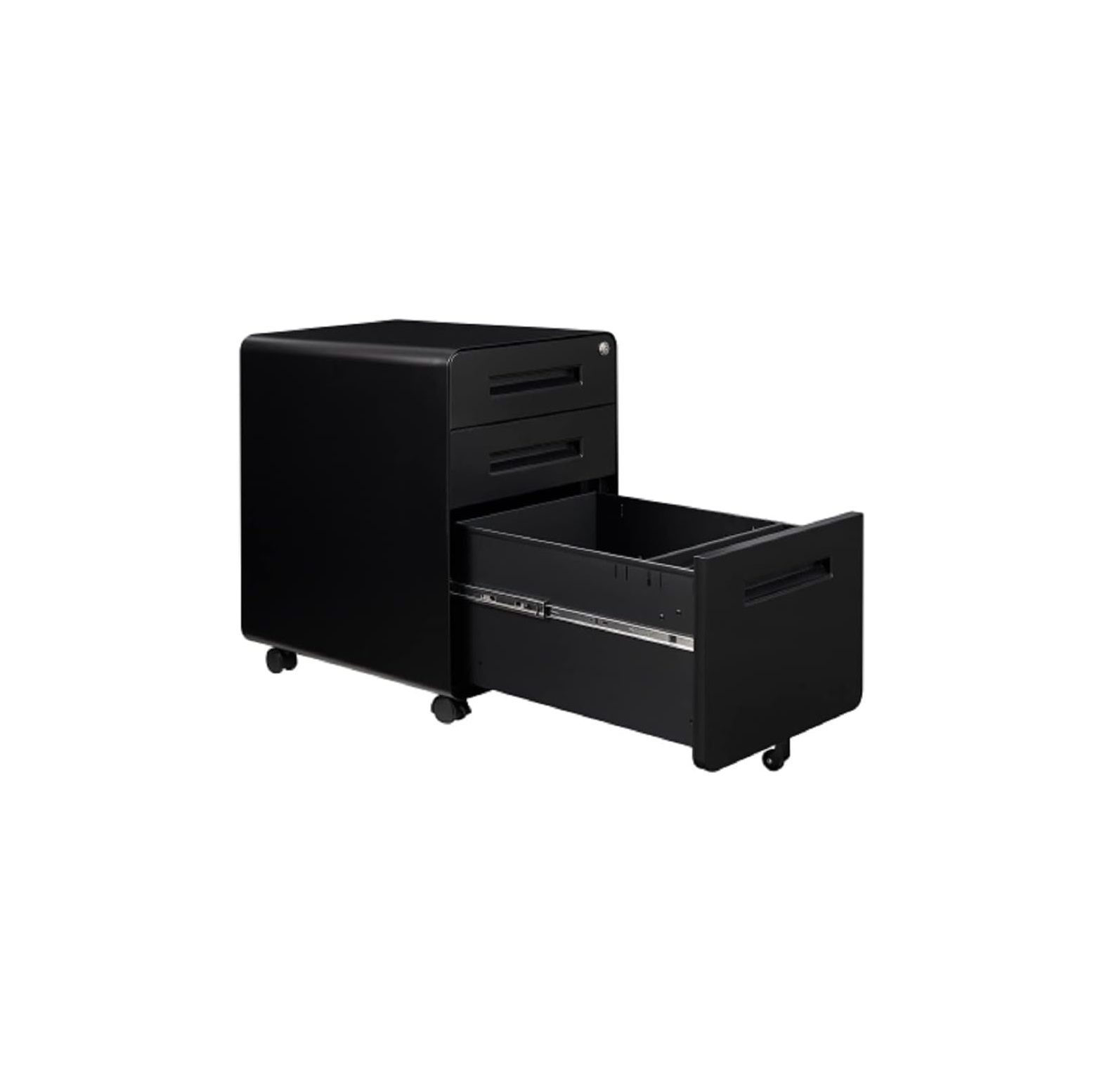 GnHoCh 3 Drawer File Metal Mobile File with Lock Keys