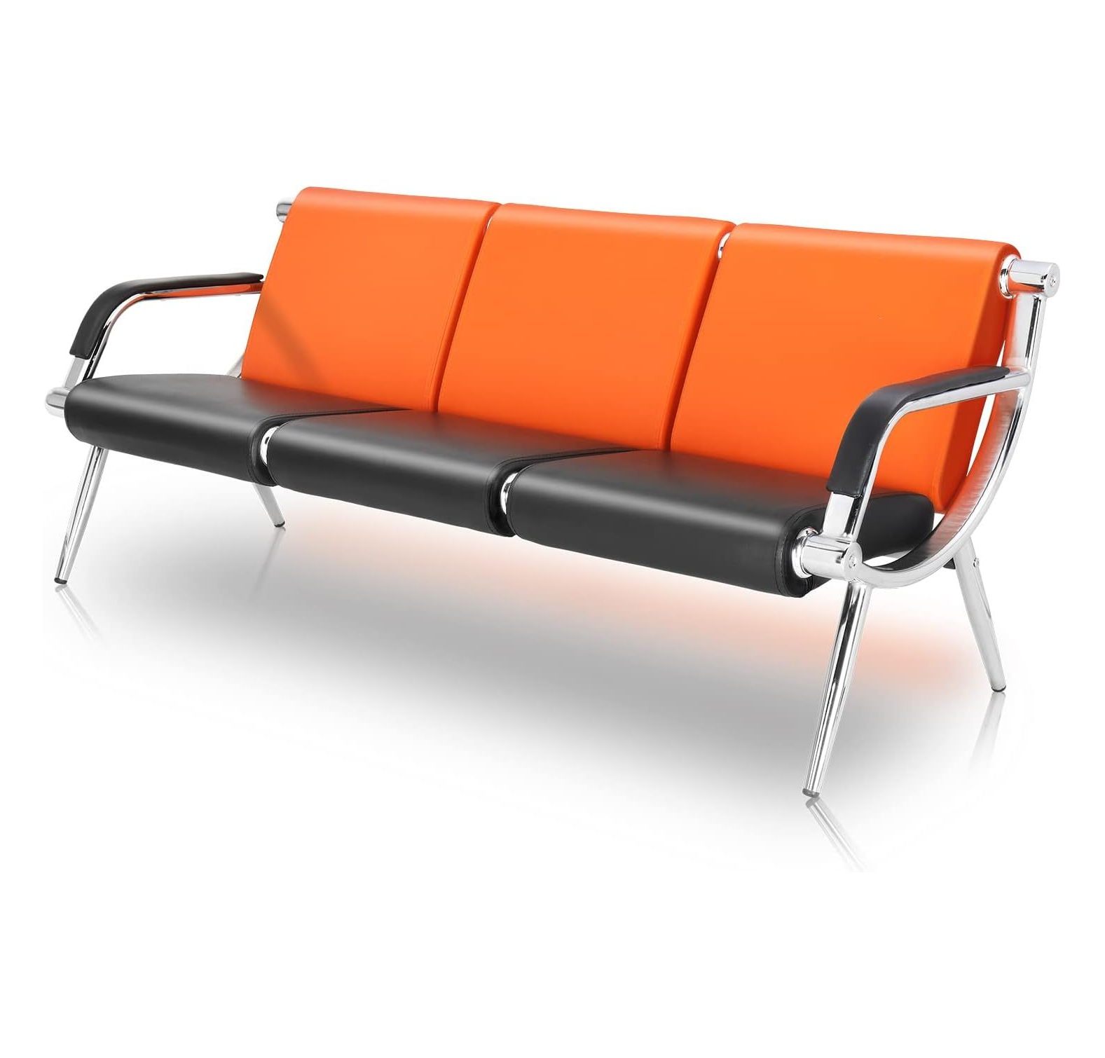 GnHoCh 3Seat Waiting Room Bench，Reception Bench Seating Office Chair with Armrest, Heavy Duty