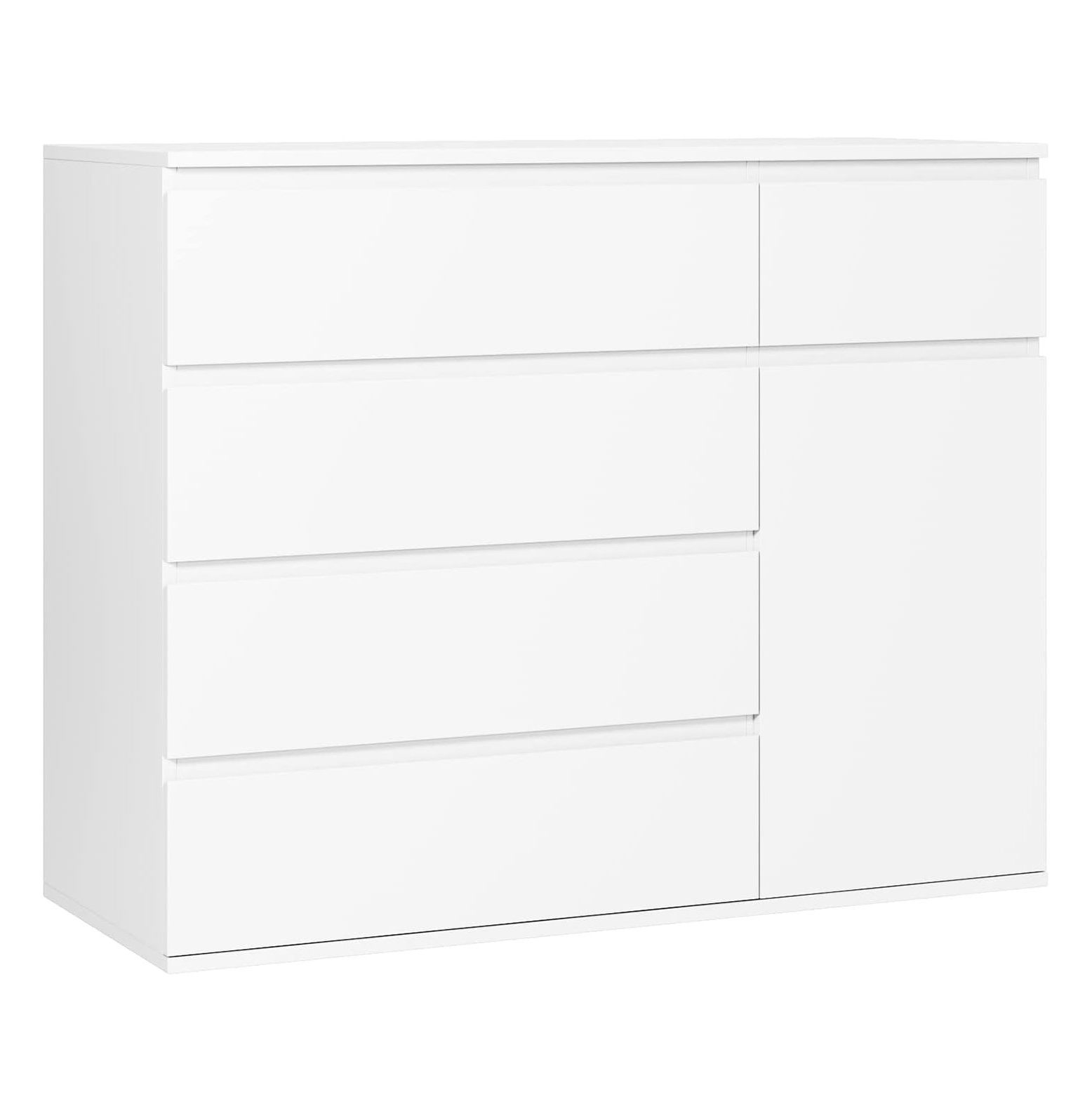 GnHoCh 5 Drawer Dresser, White Dresser for Bedroom, Century Modern