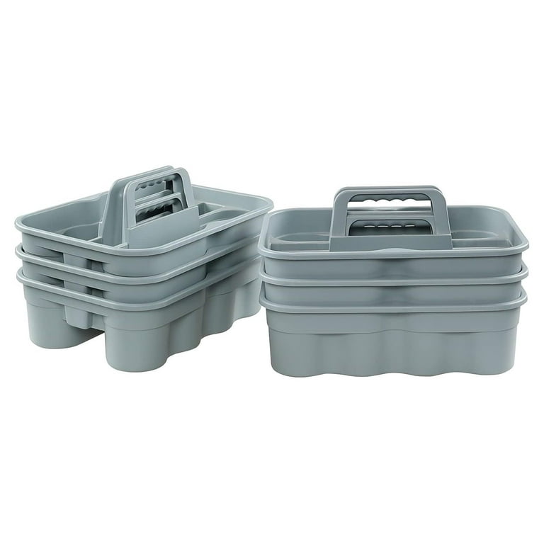 Gray Plastic Storage Caddy, Pack Of 6