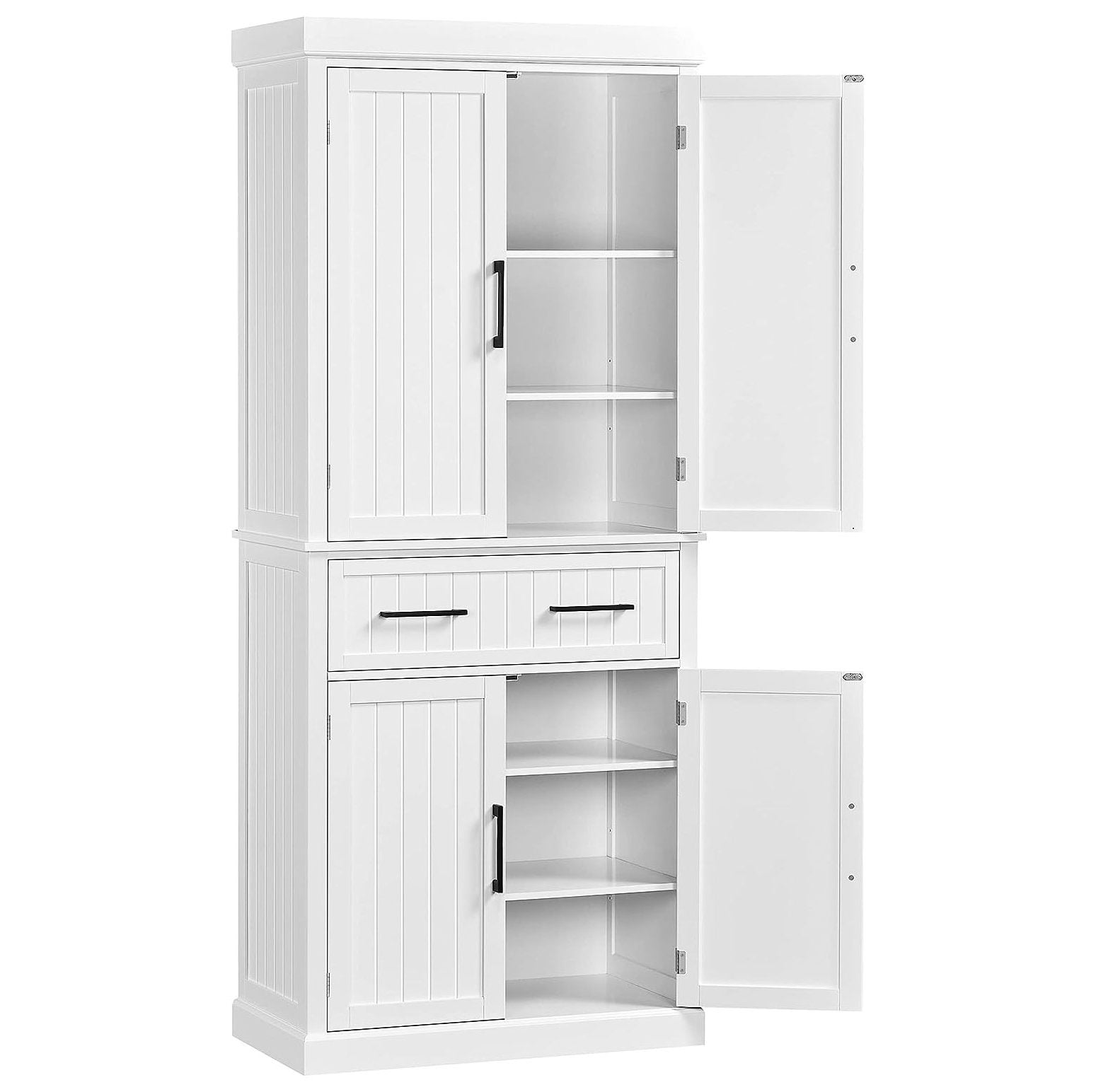 GnHoCh 72" Kitchen Storage with Large Drawer, Wooden Pantry