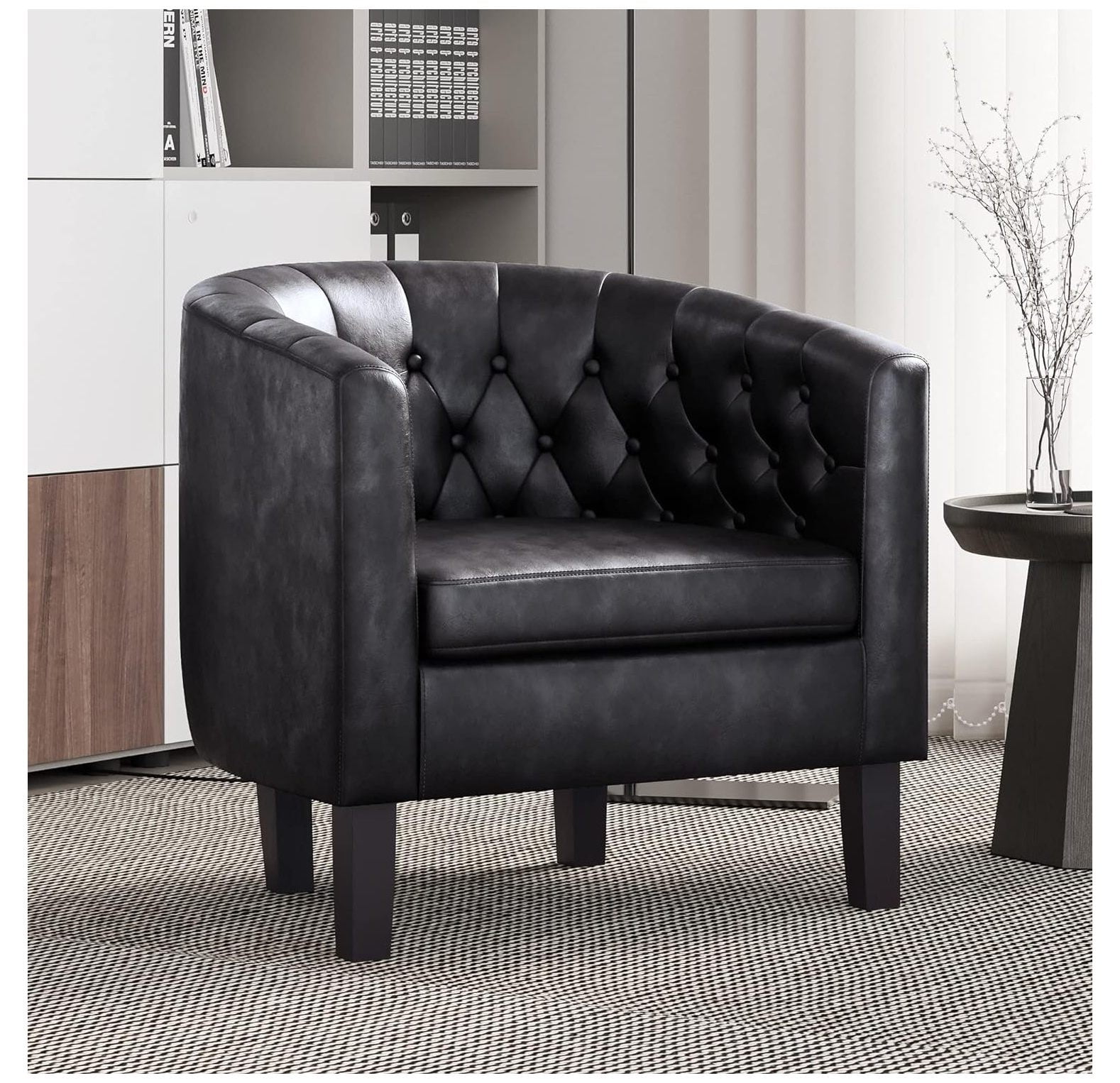 GnHoCh Black Accent Chairs for Living Room, Arm Chair Upholstered