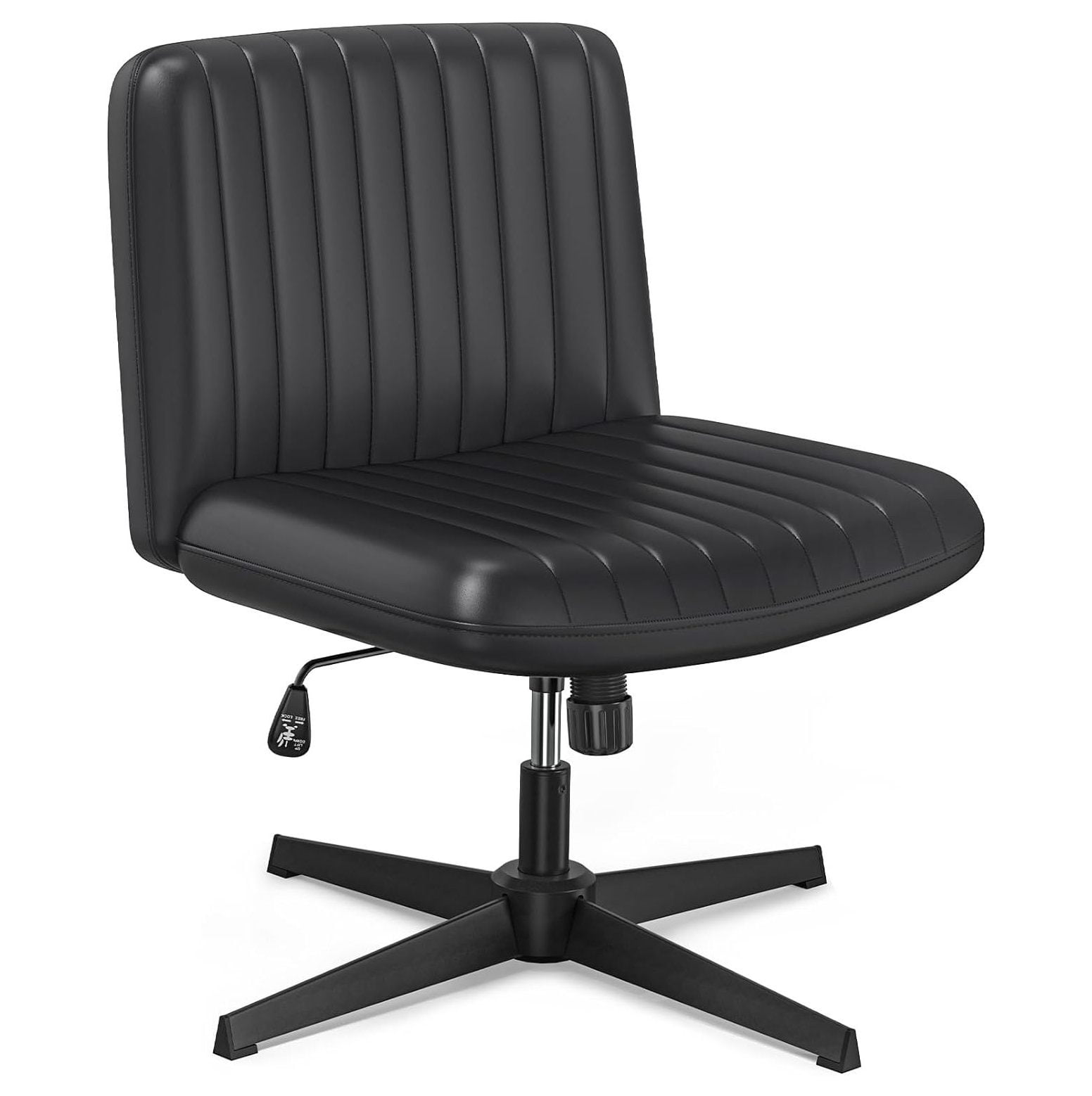 GnHoCh Cross Legged Office Chair, Criss Cross Chair Armless Wide Desk