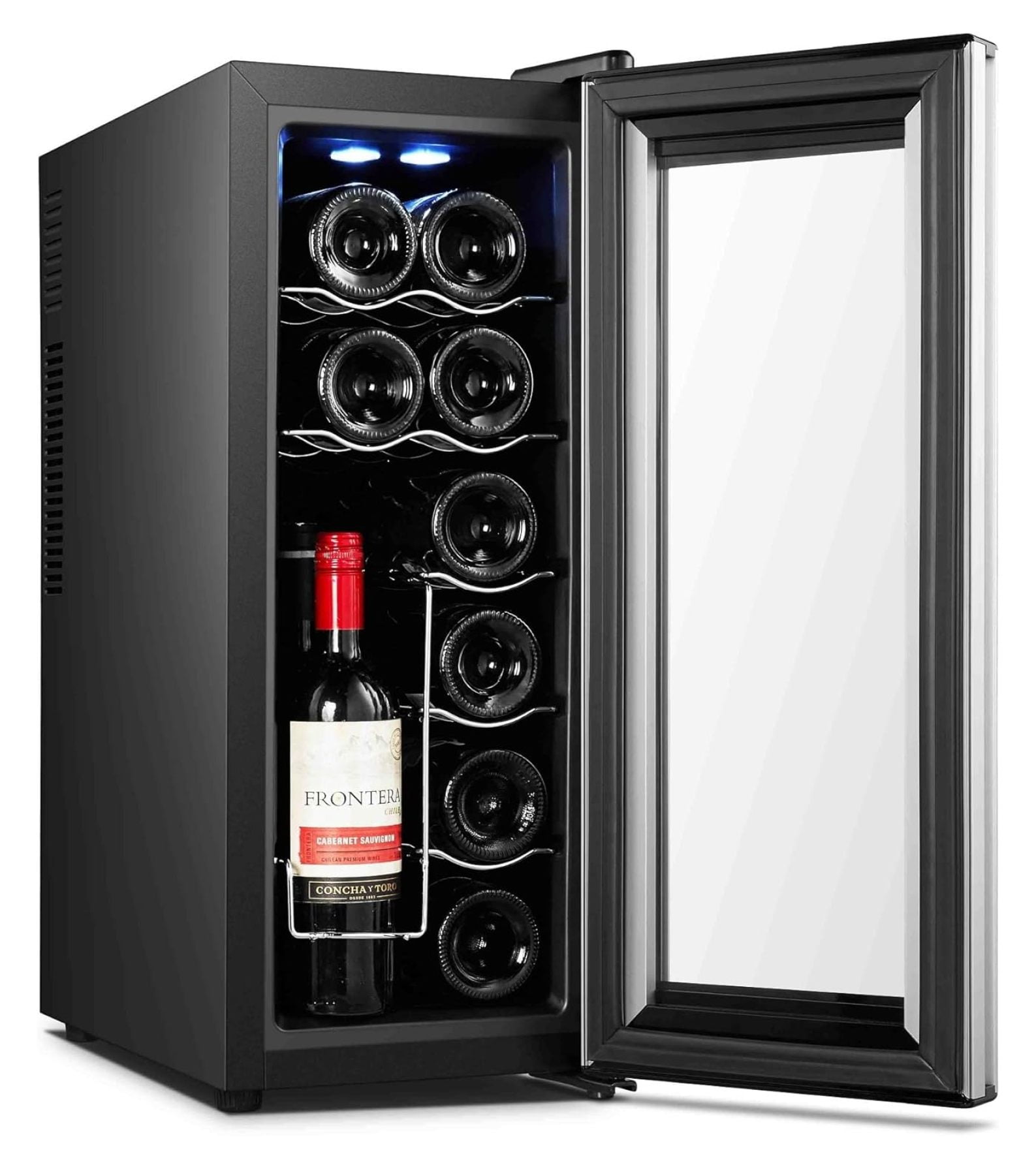 GnHoCh DC 12 Bottle Wine Cooler Refrigerator with Thermoelectric