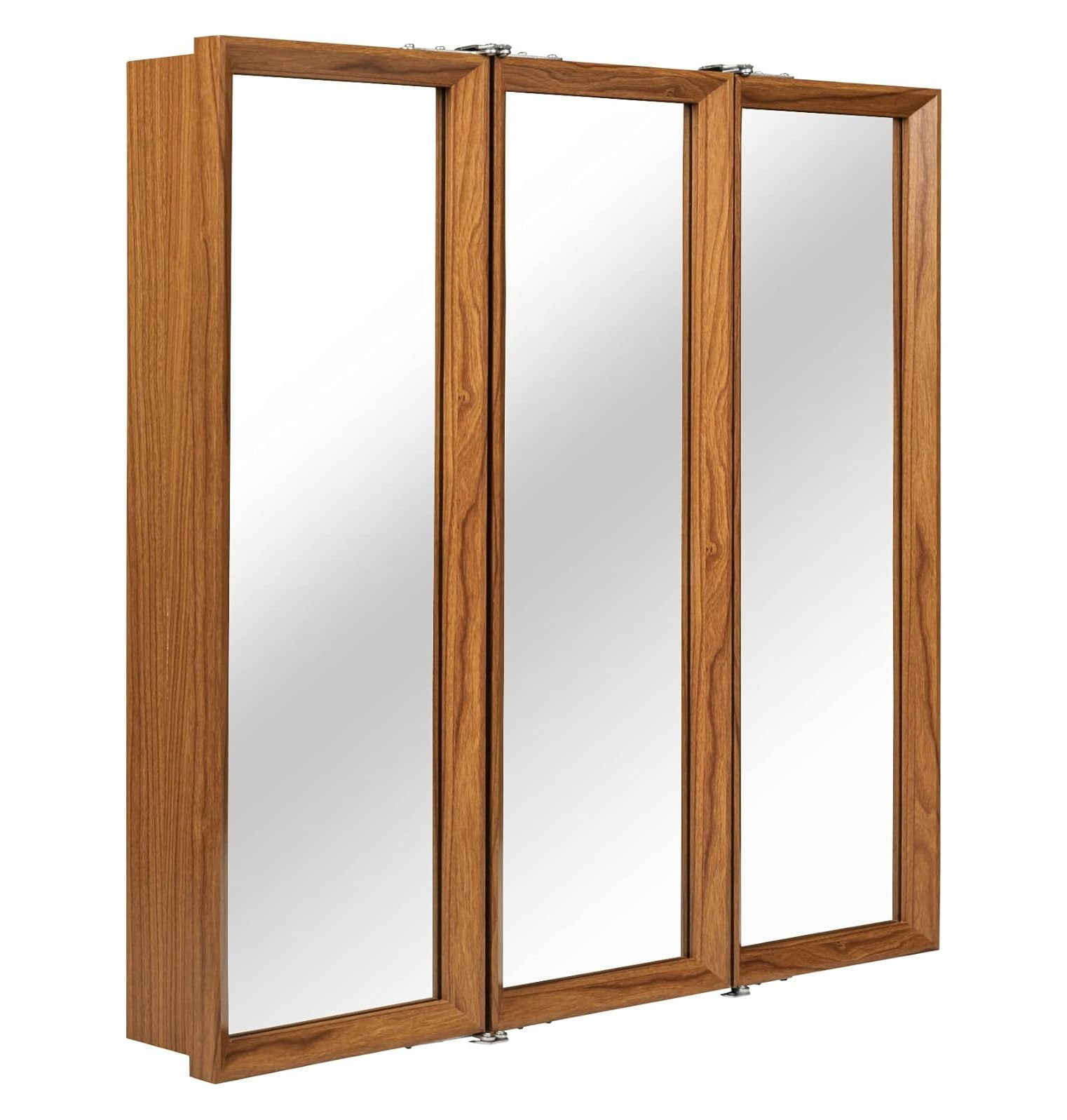 GnHoChDoor WallMounted Wooden Medicine with Mirror for