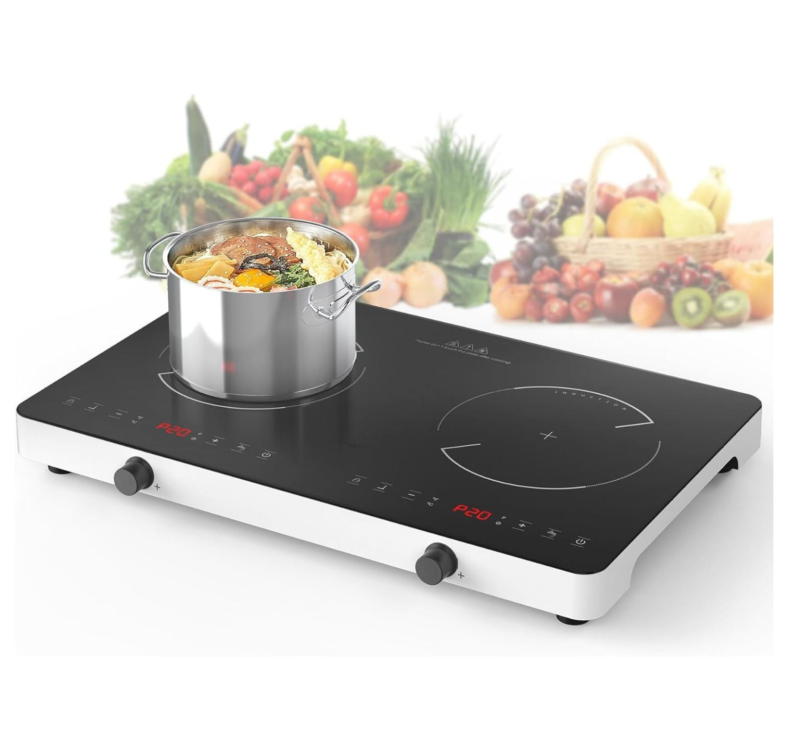 GnHoCh Double Induction Cooktop,4000W 110V Induction stove top Knob