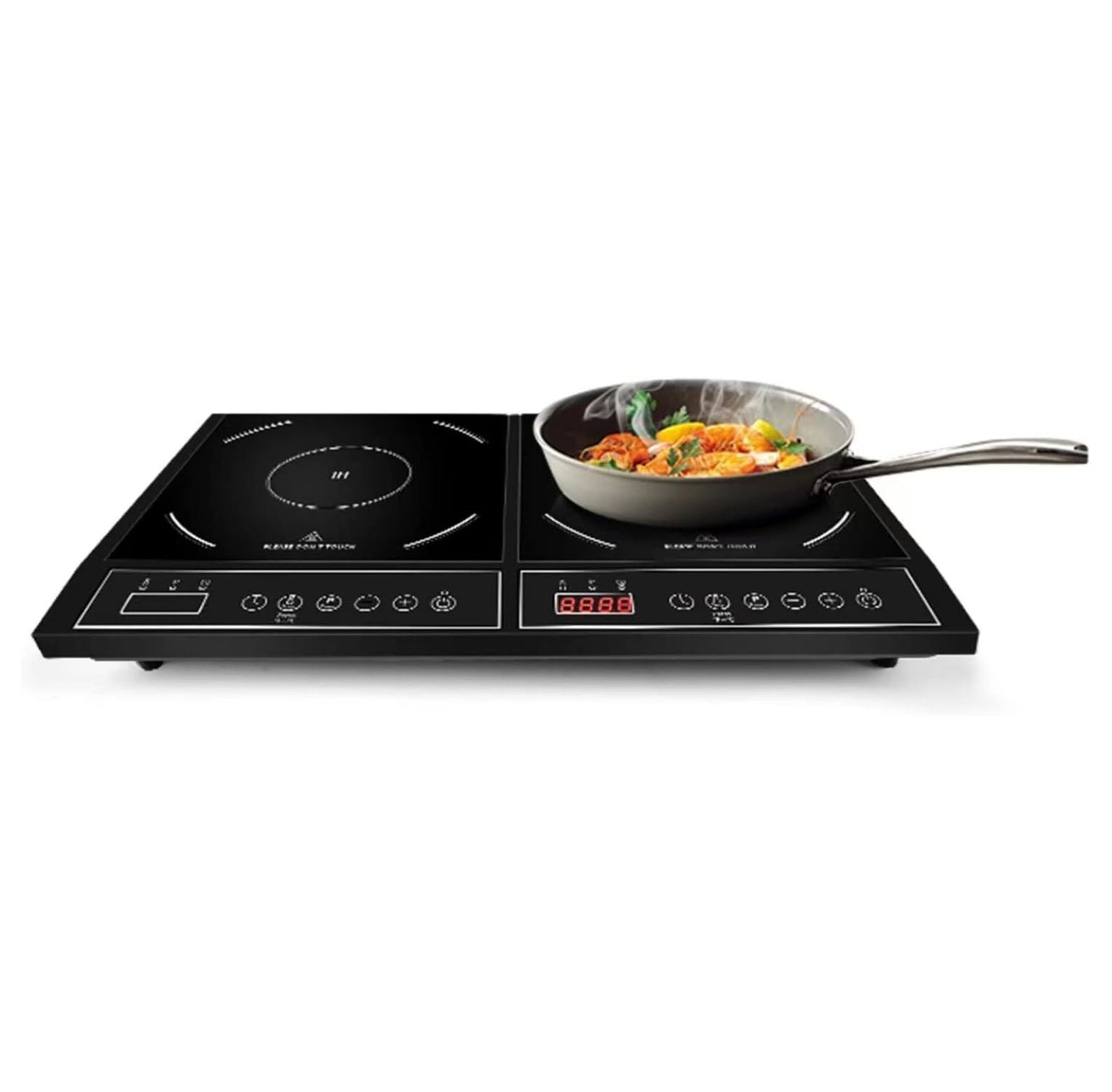 GnHoCh Double Induction Cooktop Power Sharing Portable Induction Burner 1800w Countertop