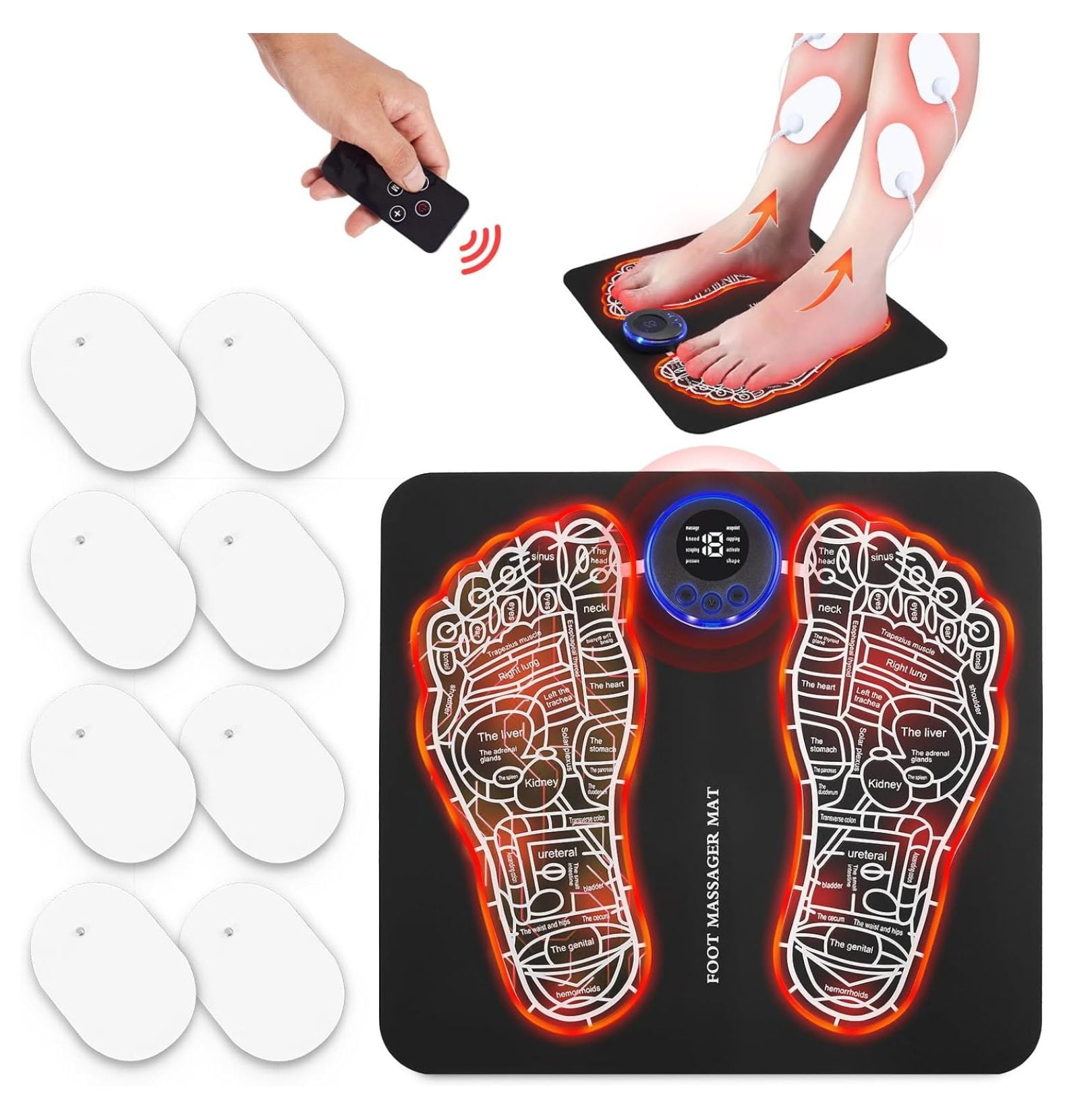 GnHoCh EMS Foot Massager Mat for NeuropathyFeet Massager with Control
