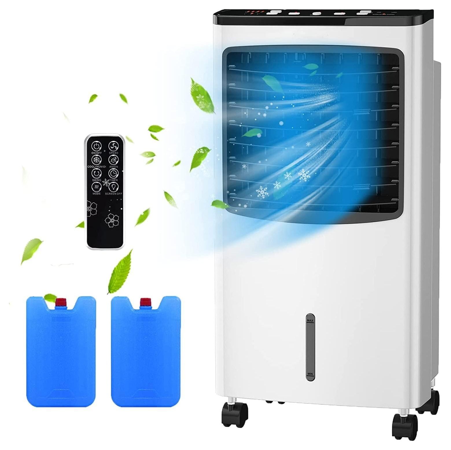 GnHoCh Evaporative Air Cooler for Room, 4 IN 1 Portable Air Conditioner Cooling Fan, Humidifier
