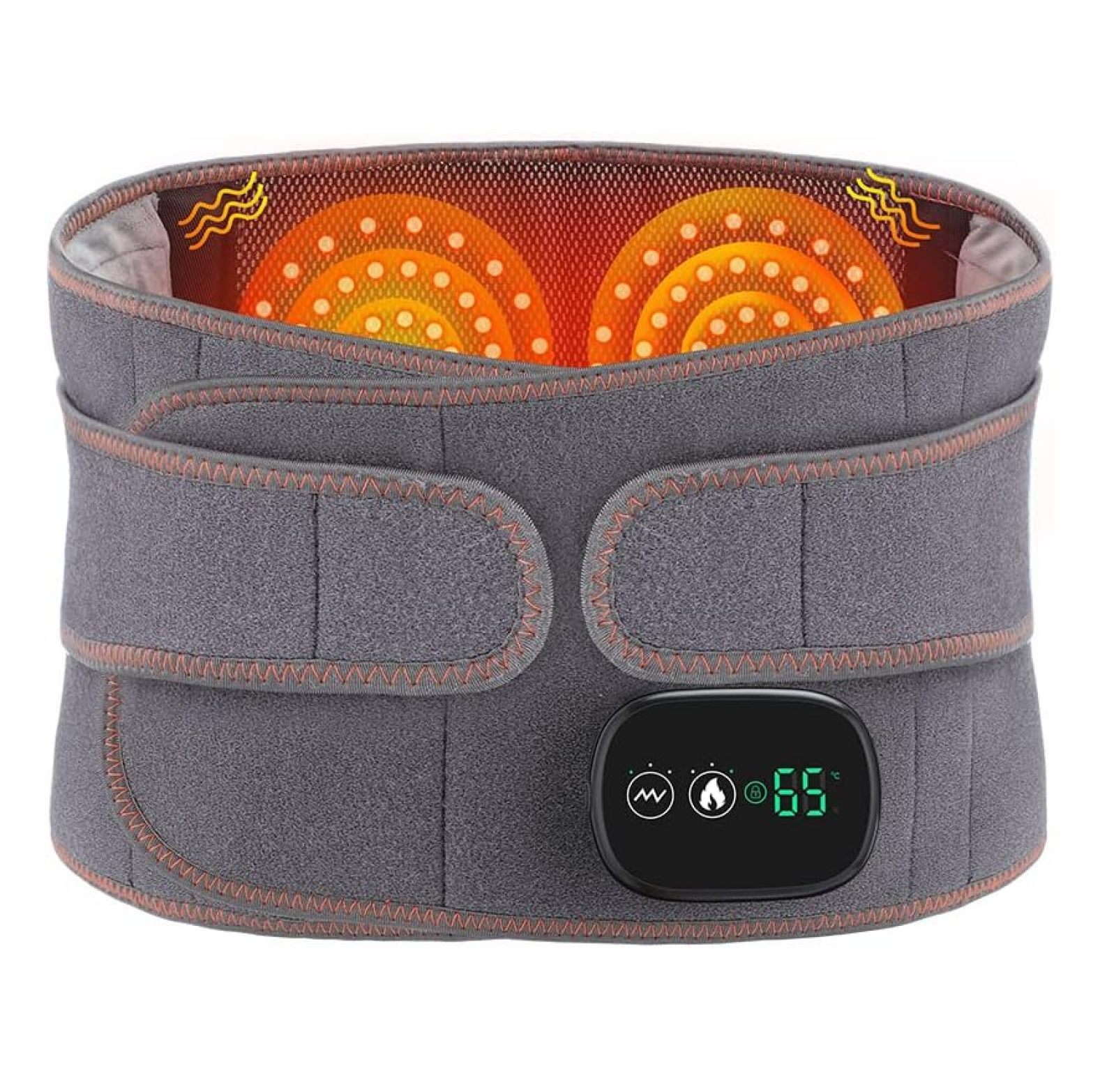 GnHoCh Heating Pad Back Brace with Heat and Massage,Heated Back Massage with Rechargeable