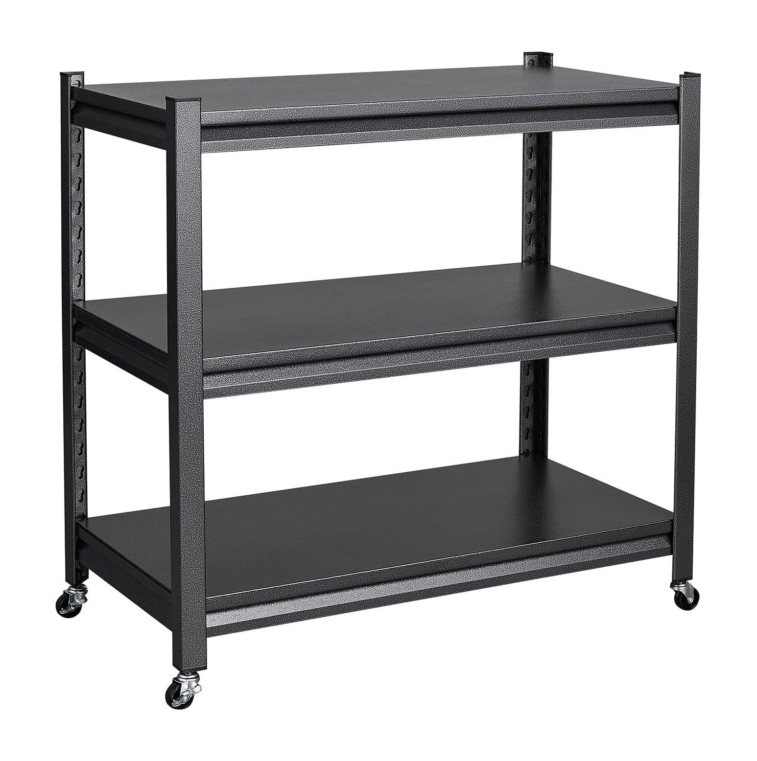 GnHoCh Heavy Duty Storage Shelving with Wheels,3Tier Metal Garage