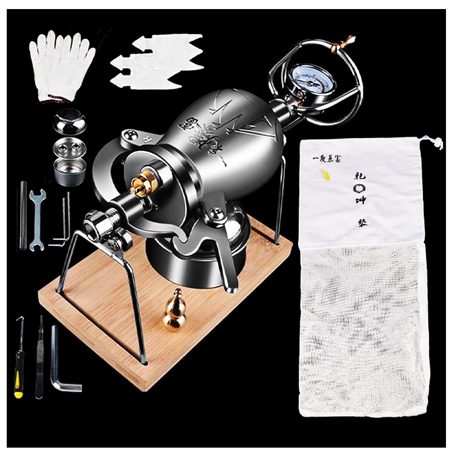 GnHoCh Hot Air Popcorn Machine, High Pressure Popcorn Maker, Stainless