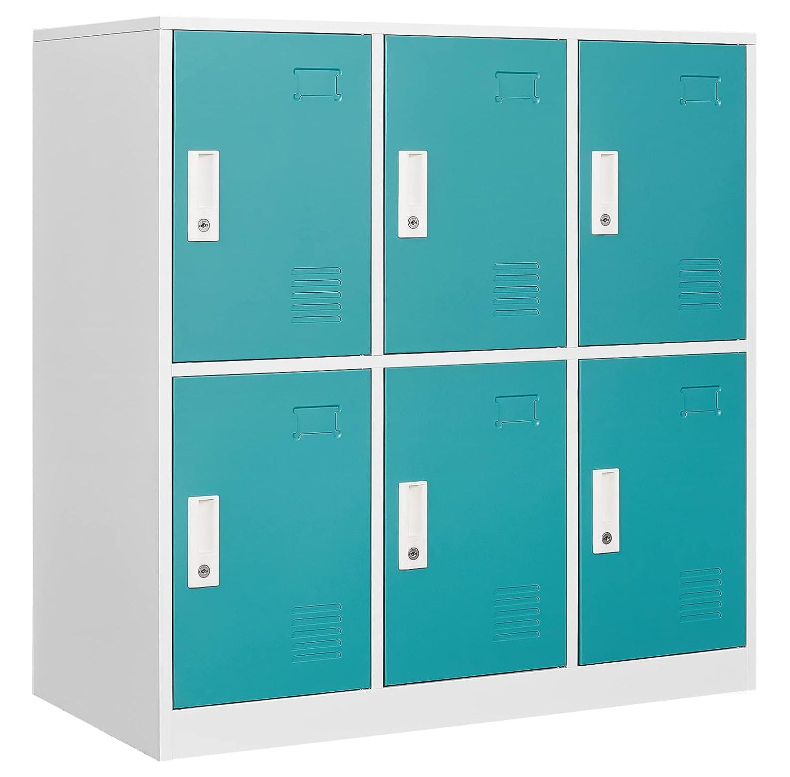 GnHoCh Locker, 6Door Metal Locker Storage with Keys and Card Slot, lockers for
