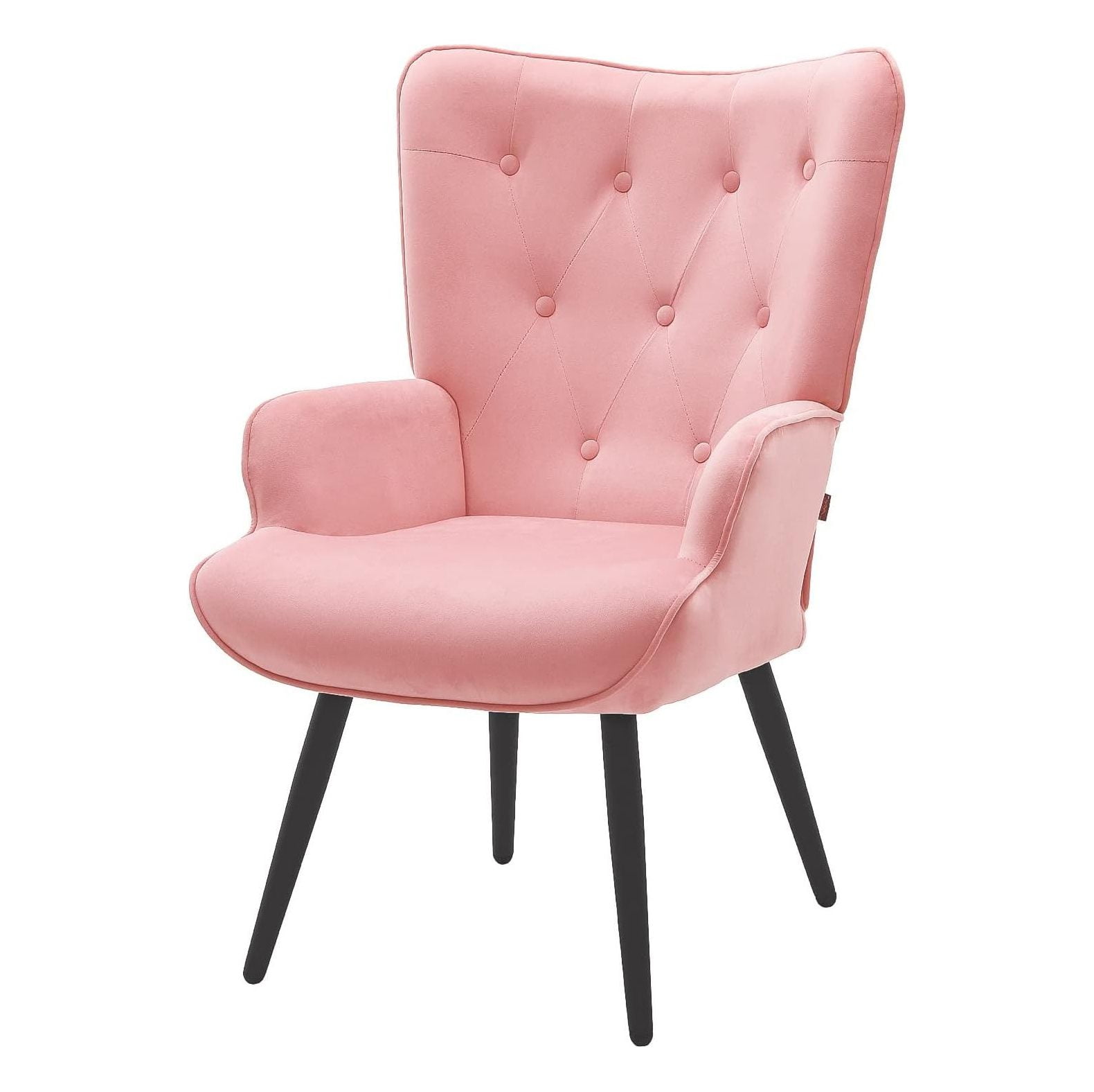 GnHoCh Modern Accent Chair, Velvet Tufted Button Wingback Reading Chair