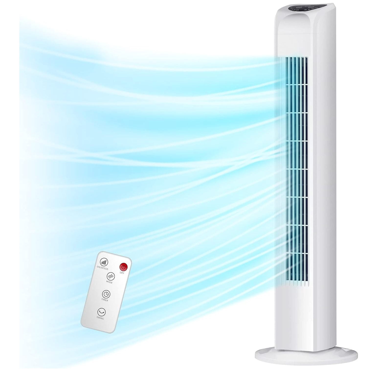 GnHoCh Oscillating Tower Fan 30Inch Portable Bladeless Floor Fan for Office, kitchen and Living