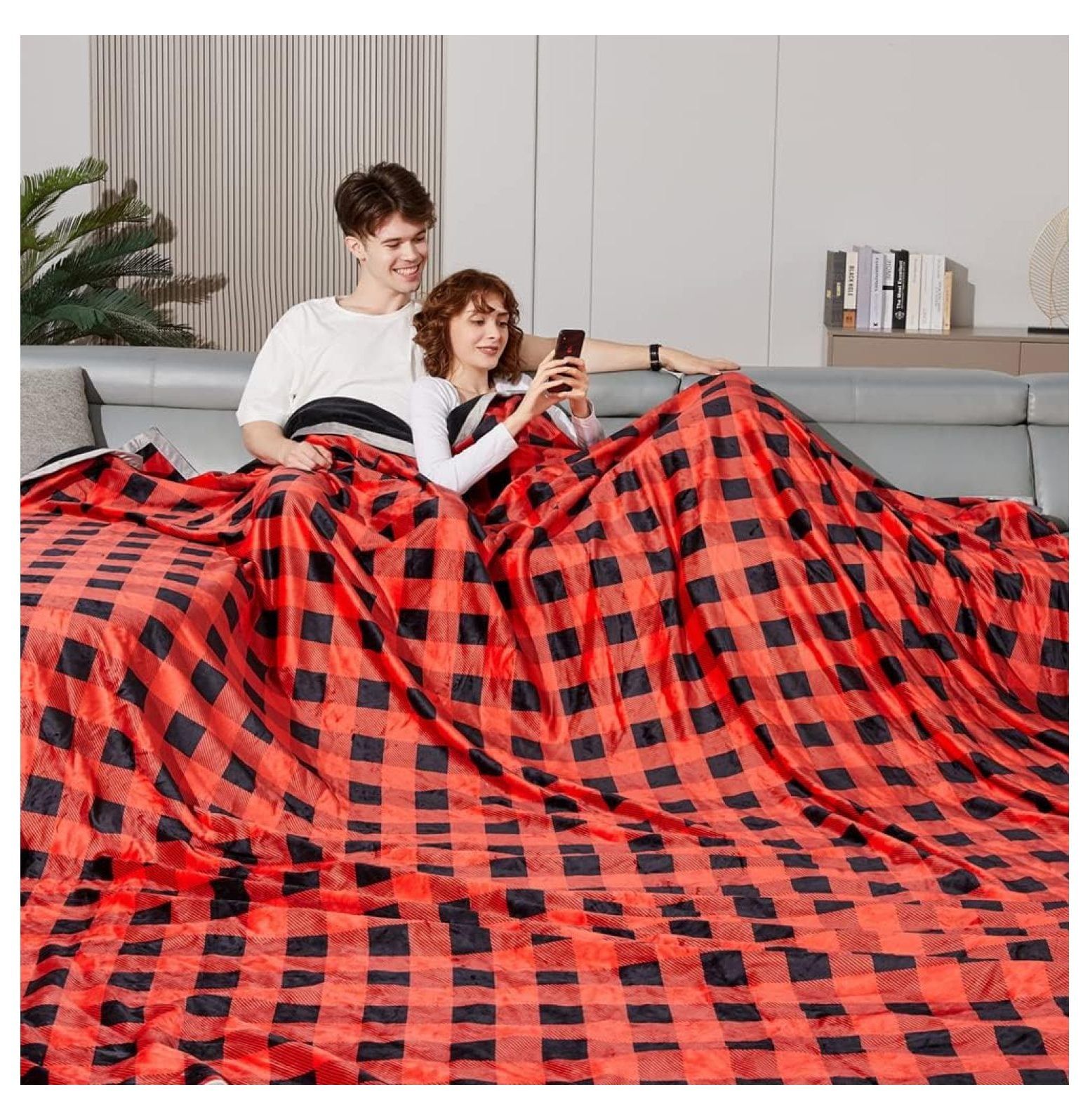 GnHoCh Oversized King Blanket 120"x120" Comfy Seamless Thick Blankets