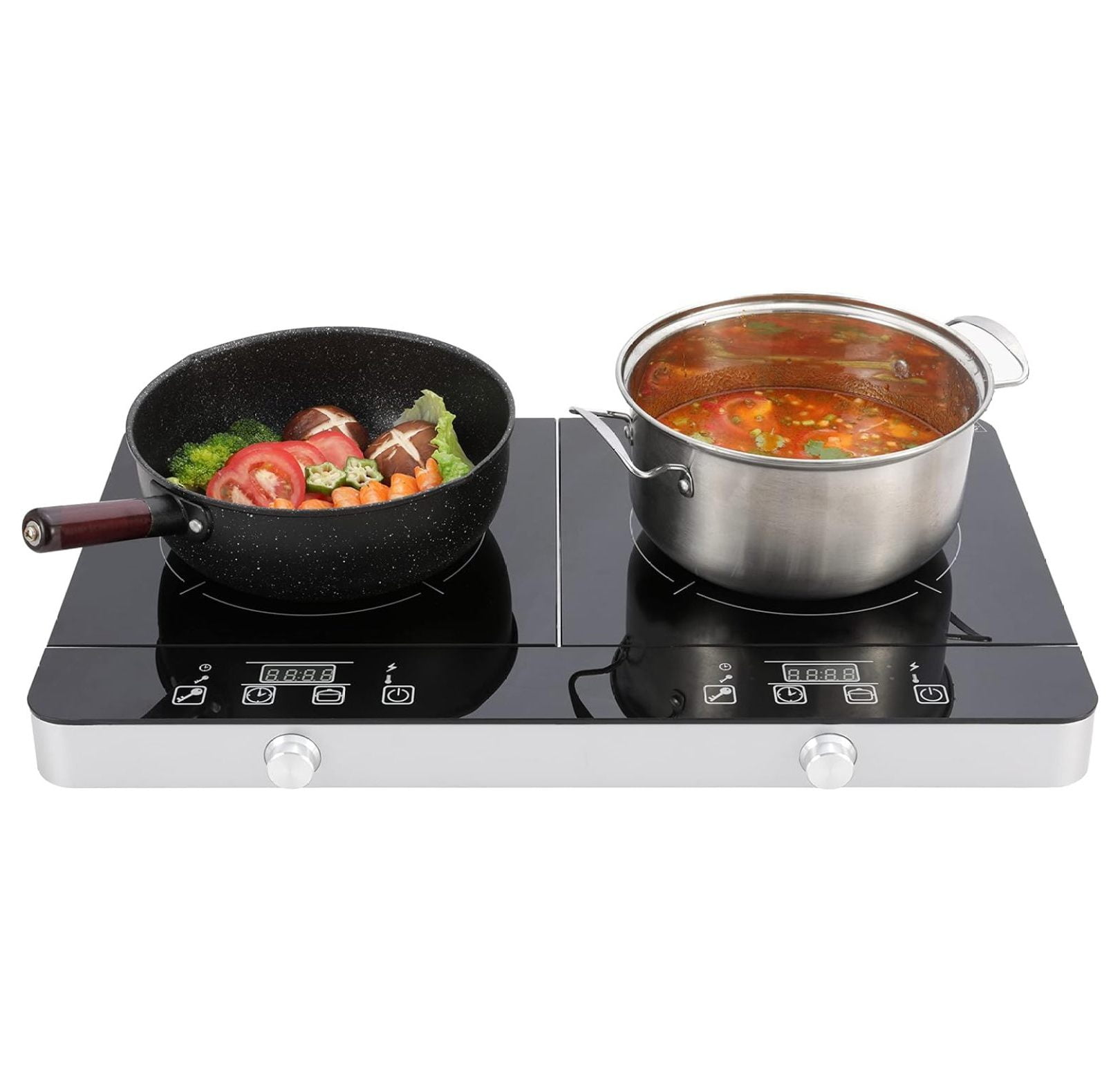 GnHoCh Portable Double Dual Induction Cooktop 2 Burner, Two Burner